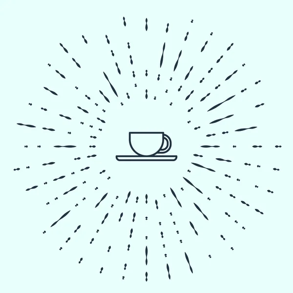 Černá Čára Kávový Šálek Ikona Izolované Šedém Pozadí Šálek Čaje — Stockový vektor