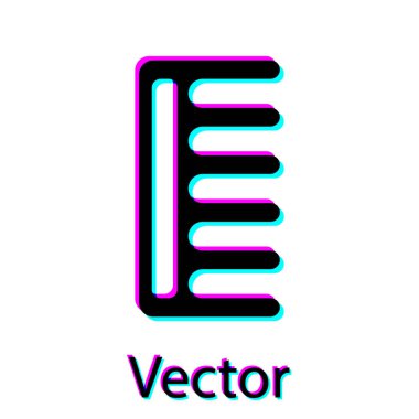 Beyaz arkaplanda siyah saç fırçası simgesi izole edildi. Taraklı saç işareti. Berber sembolü. Vektör İllüstrasyonu