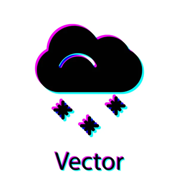 Schwarze Wolke Mit Schnee Symbol Auf Weißem Hintergrund Wolke Mit — Stockvektor