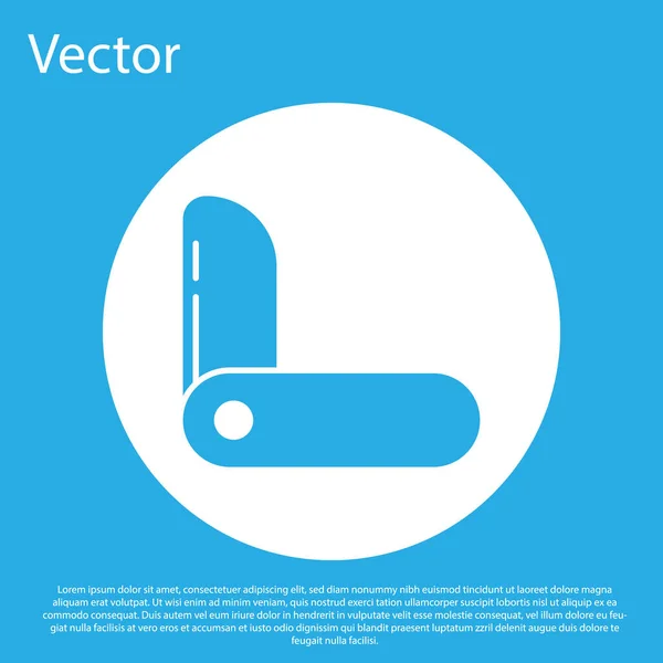 Blaues Schweizer Taschenmesser Symbol Isoliert Auf Blauem Hintergrund Multifunktionswerkzeug Mehrzweck — Stockvektor