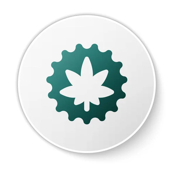 Grünes Medizinisches Marihuana Oder Cannabisblatt Symbol Isoliert Auf Weißem Hintergrund — Stockvektor