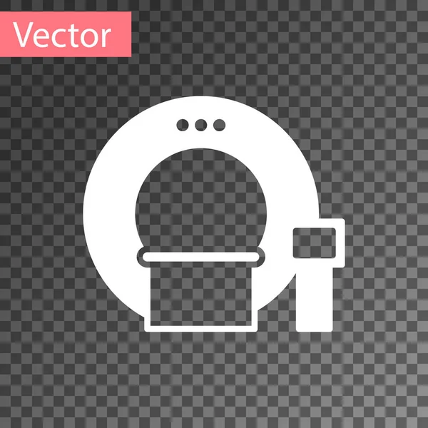 Icono Tomografía Blanca Aislado Sobre Fondo Transparente Escáner Médico Radiación — Vector de stock