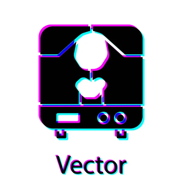 Icono Máquina Rayos Negro Aislado Sobre Fondo Blanco Ilustración Vectorial — Vector de stock