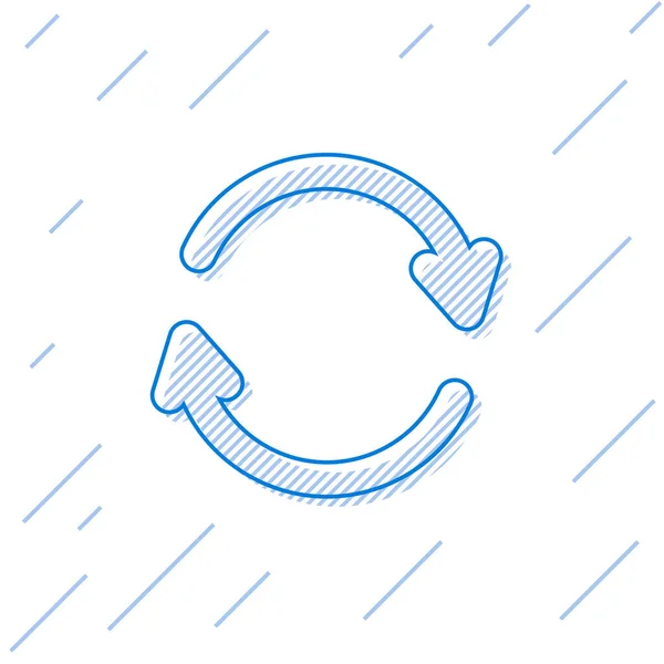 Blue Line Refresh Icon Isolated White Background Reload Symbol Rotation — 스톡 벡터