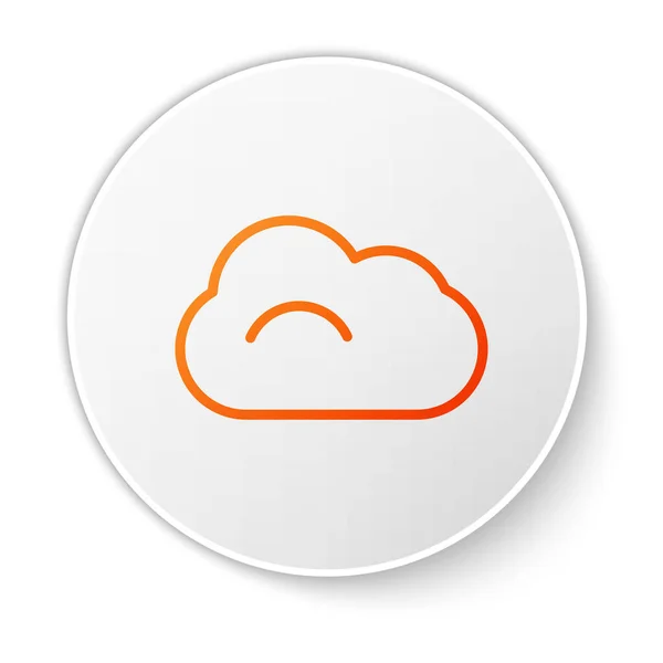 Иконка Orange Line Cloud Выделена Белом Фоне Кнопка Белого Круга — стоковый вектор