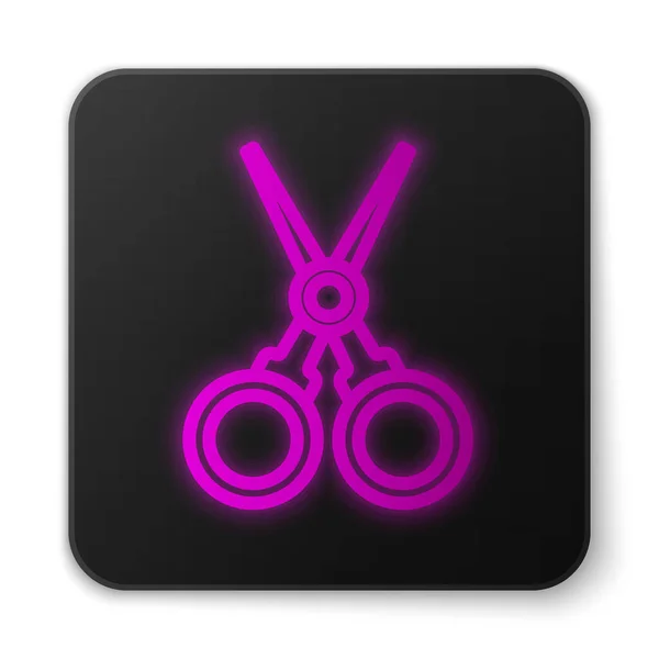 Leuchtende Neon Linie Scissors Friseur Symbol Isoliert Auf Weißem Hintergrund — Stockvektor