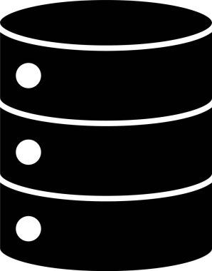 Siyah Sunucu, Data, Web Sunucu simgesi beyaz arkaplanda izole edildi. Vektör İllüstrasyonu