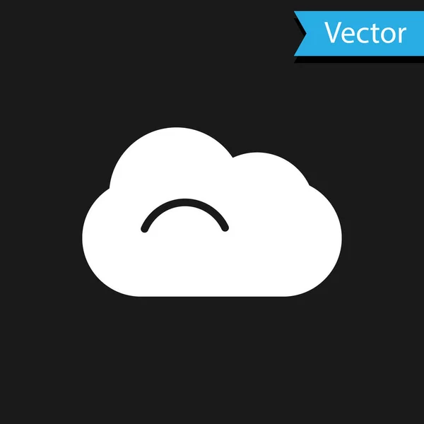 Weißes Wolkensymbol Isoliert Auf Schwarzem Hintergrund Vektorillustration — Stockvektor