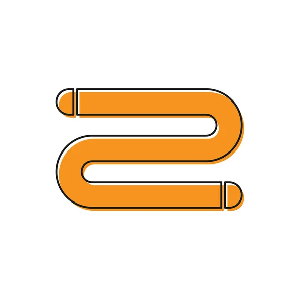 Oranje Handdoek Pictogram Geïsoleerd Witte Achtergrond Vector Illustratie — Stockvector