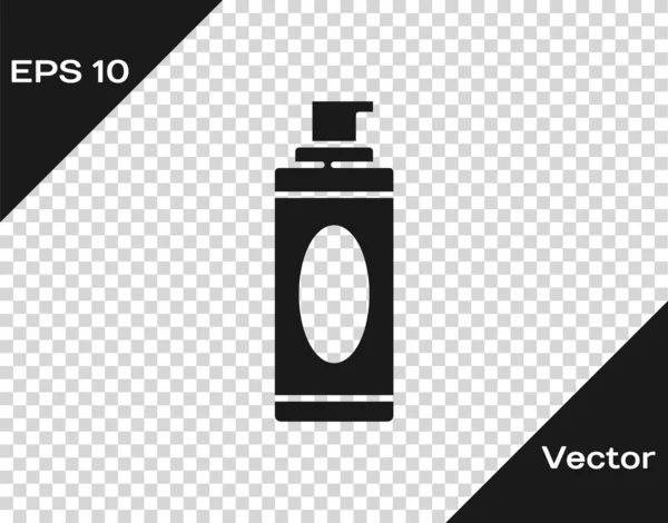 Icono Espuma Gel Afeitar Negro Aislado Sobre Fondo Transparente Crema — Vector de stock