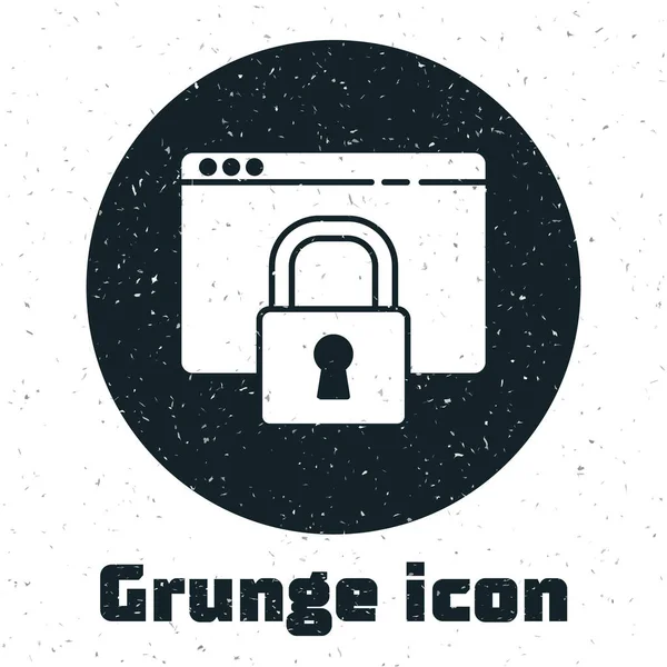 Grunge Sécurisez Votre Site Avec Https Icône Ssl Isolée Sur — Image vectorielle