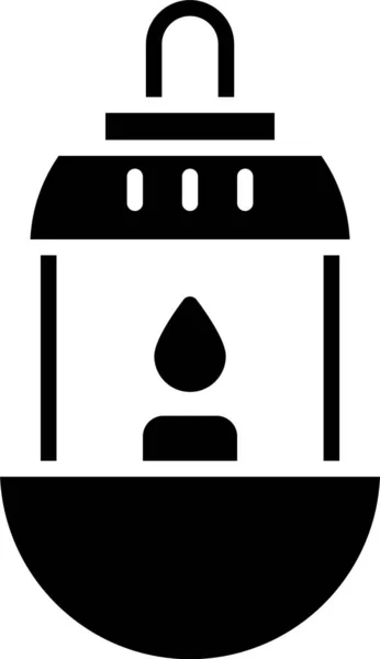 Ícone Lanterna Ramadan Kareem Preto Isolado Fundo Branco Ilustração Vetorial — Vetor de Stock