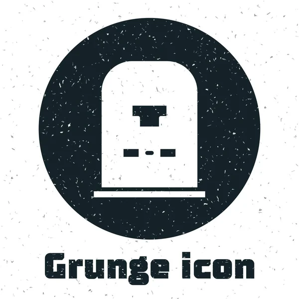 Grunge Tombstone Com Rip Escrito Nele Ícone Isolado Fundo Branco — Vetor de Stock