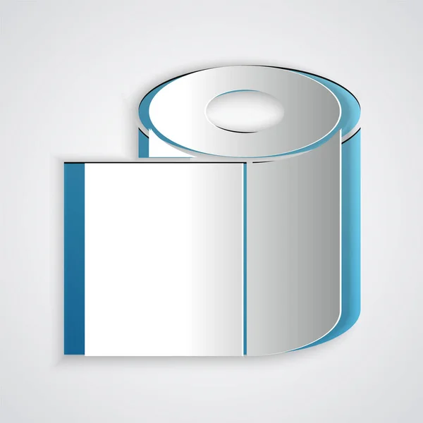 Paper Cut Toilet Paper Roll Icon Isolated Grey Background Paper — Stock Vector