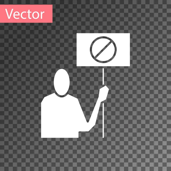 Weißes Protestsymbol Auf Transparentem Hintergrund Schutz Des Planeten Erde Demonstration — Stockvektor