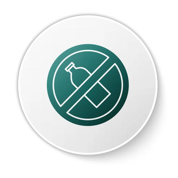 Green Plastic Bottle Icon Isolated White Background White Circle Button — 图库矢量图片