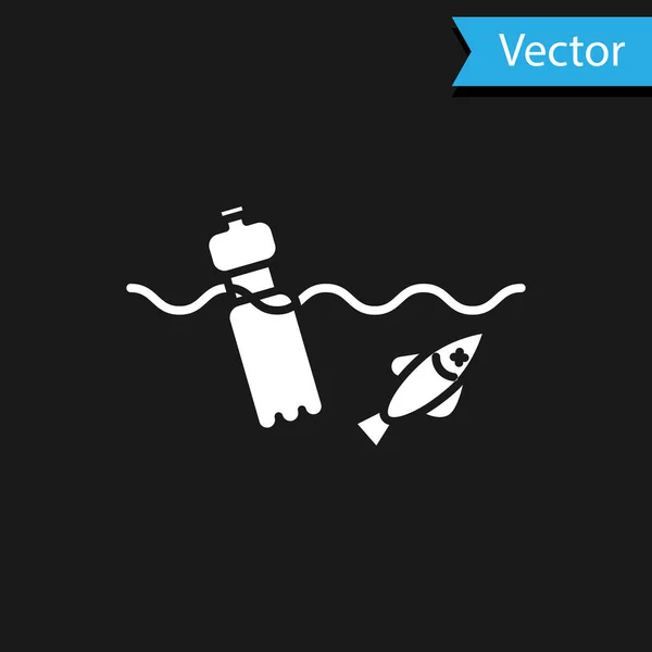 Blanco Problema Contaminación Del Icono Del Océano Aislado Sobre Fondo — Vector de stock