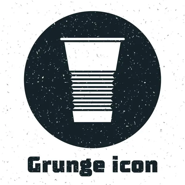 Grunge Ícone Vidro Papel Isolado Fundo Branco Copo Refrigerante Símbolo — Vetor de Stock