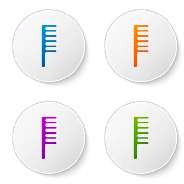 Beyaz arkaplanda renk fırçası simgesi izole edildi. Taraklı saç işareti. Berber sembolü. Simgeleri daire düğmelerine ayır. Vektör İllüstrasyonu