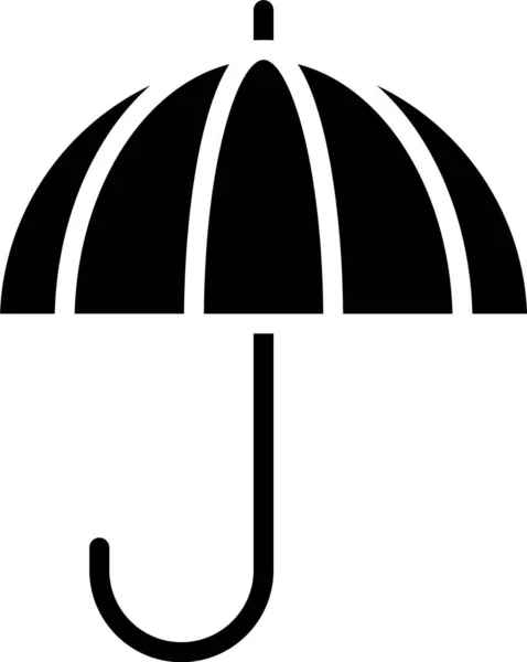 Black Classic Elegant Opened Umbrella Icon Isolated White Background Rain — Stock Vector