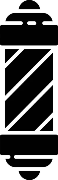 Schwarzes Klassisches Friseursalon Stangensymbol Isoliert Auf Weißem Hintergrund Friseursalon Stangensymbol — Stockvektor