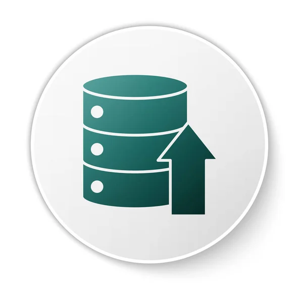 Green Server Data Web Hosting Icon Isoliert Auf Weißem Hintergrund — Stockvektor