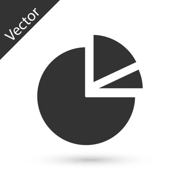 Gráfico Torta Cinza Ícone Infográfico Isolado Fundo Branco Diagrama Gráfico — Vetor de Stock