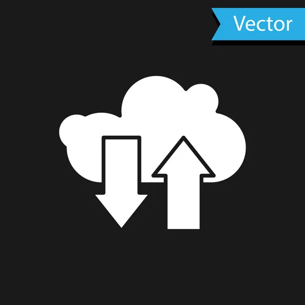 White Cloud Télécharger Télécharger Icône Isolée Sur Fond Noir Illustration — Image vectorielle