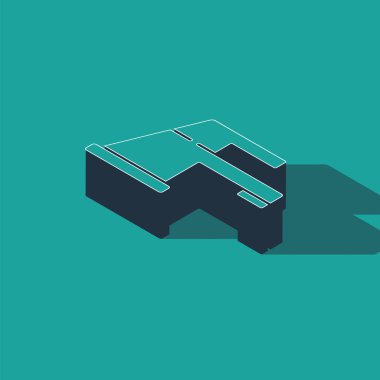 Isometric Water musluk simgesi yeşil arkaplanda izole edildi. Vektör İllüstrasyonu