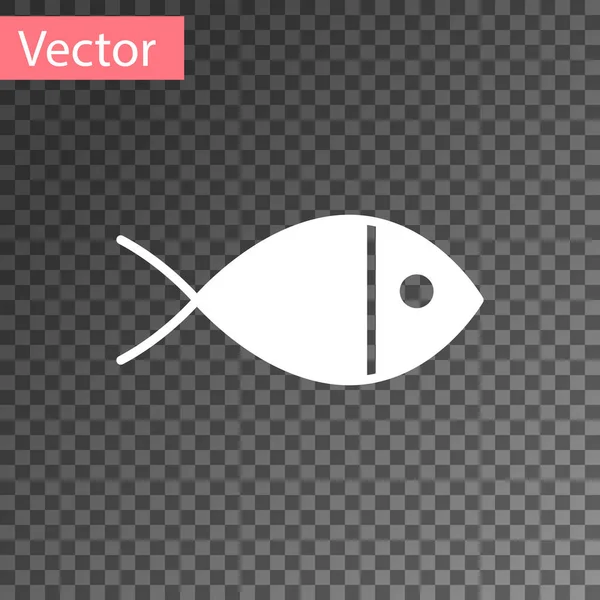 Simbolul Peștelui Creștin Alb Izolat Fundal Transparent Isus Simbol Pește — Vector de stoc