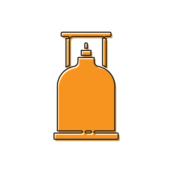 Orange Camping Icona Stufa Gas Isolato Sfondo Bianco Bruciatore Gas — Vettoriale Stock