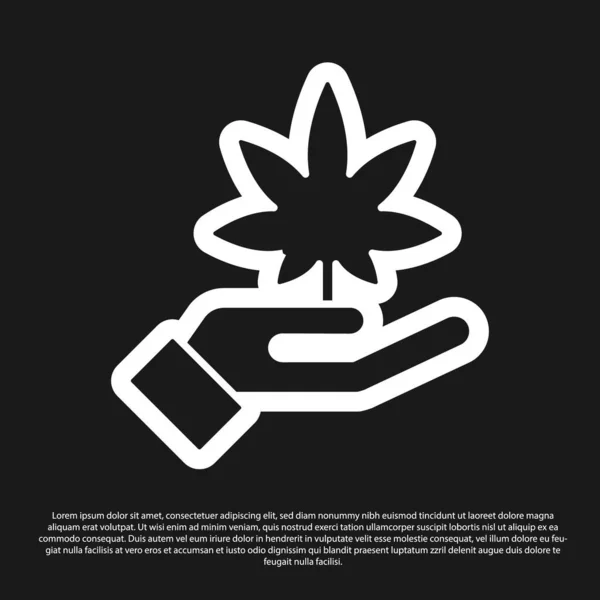 Black Medical Marijuana Cannabis Leaf Icon Isolated Black Background Hemp — Stock Vector