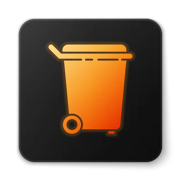 오렌지 쓰레기는 배경에서 수있다 쓰레기통 표지판 바구니 아이콘을 재활용하 사무실 — 스톡 벡터
