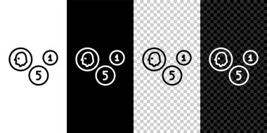 Siyah ve beyaz arkaplanda bozuk para simgesi belirle. Bankacılık işareti. Para sembolü. Vektör İllüstrasyonu