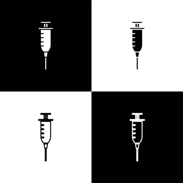 Establecer Icono Jeringa Aislado Sobre Fondo Blanco Negro Jeringa Para — Archivo Imágenes Vectoriales