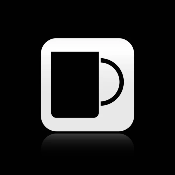 Fekete Kávé Csésze Ikon Elszigetelt Fekete Háttérrel Teáscsésze Forró Kávé — Stock Vector