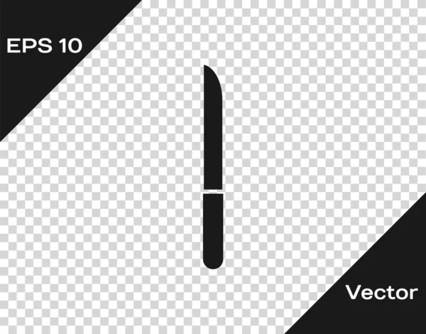 Schwarzes Messer Symbol Isoliert Auf Transparentem Hintergrund Bestecksymbol Vektorillustration — Stockvektor
