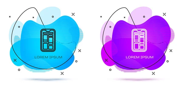 Line Online Vásárlás Mobiltelefon Ikon Elszigetelt Fehér Háttér Internetbolt Mobilbolt — Stock Vector