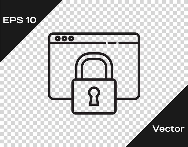 Ligne Noire Sécurisez Votre Site Avec Https Icône Ssl Isolée — Image vectorielle