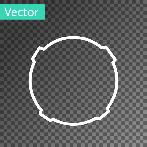 Icône Lune Ligne Blanche Isolée Sur Fond Transparent Illustration Vectorielle — Image vectorielle