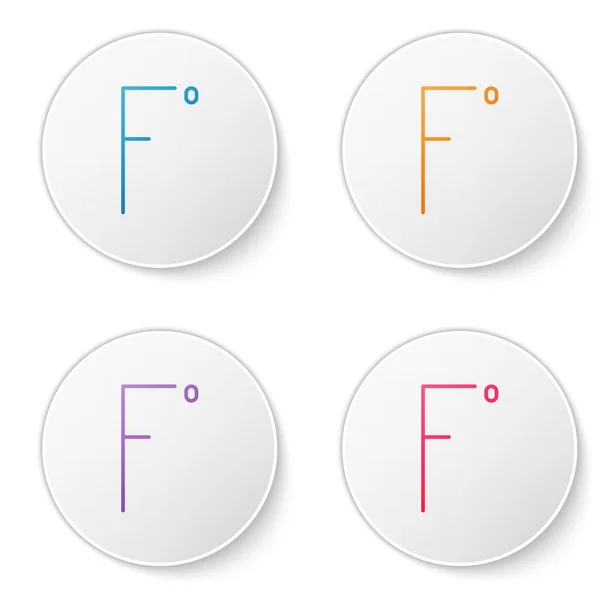 Farblinie Fahrenheit Symbol Isoliert Auf Weißem Hintergrund Setzen Sie Symbole — Stockvektor