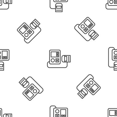 Gri çizgi tansiyon ikonu beyaz arka planda izole edilmiş pürüzsüz desen. Vektör İllüstrasyonu