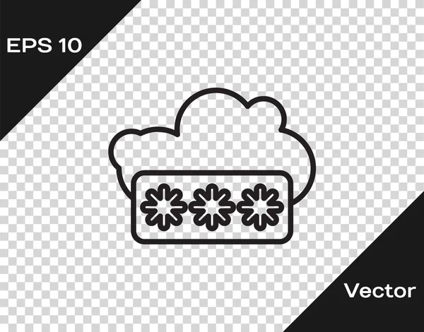 Schwarze Linie Passwortschutz Und Sicherheitszugangssymbol Isoliert Auf Transparentem Hintergrund Sicherheit — Stockvektor