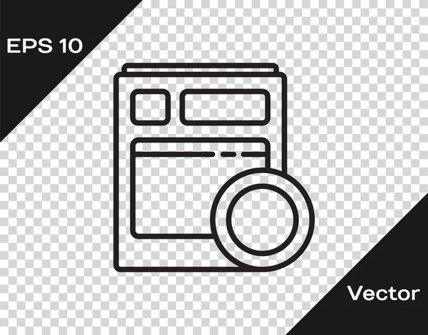 Schwarze Linie Küchenspülmaschine Symbol Isoliert Auf Transparentem Hintergrund Vektorillustration — Stockvektor