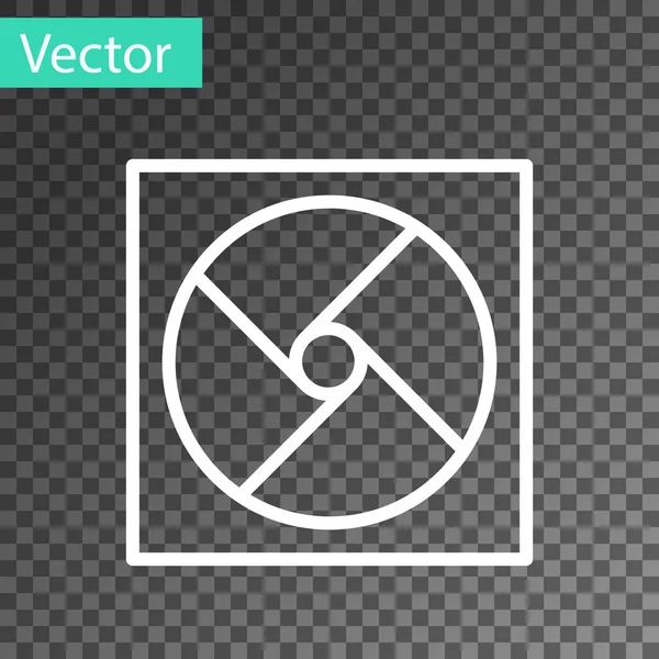 Bílá Čára Větrací Ikona Izolovaná Průhledném Pozadí Vektorová Ilustrace — Stockový vektor