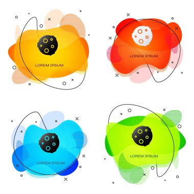 Siyah Ay simgesi beyaz arkaplanda izole edildi. Sıvı şekilli soyut pankart. Vektör İllüstrasyonu