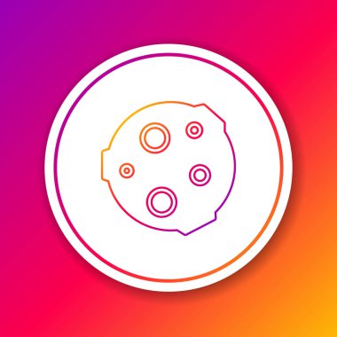 Ay renk çizgisi simgesi renk arkaplanında izole edildi. Çember beyaz düğme. Vektör İllüstrasyonu