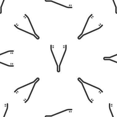 Gri tıbbi cımbız ikonu beyaz arka planda izole edilmiş kusursuz desen. İlaç ve sağlık. Anatomik cımbız. Vektör İllüstrasyonu