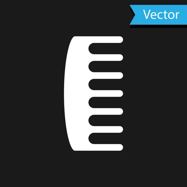 Icône Brosse Blanche Isolée Sur Fond Noir Peigne Pour Cheveux — Image vectorielle