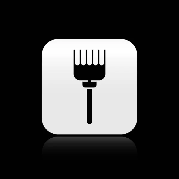 Ikona Black Hairbrush Izolované Černém Pozadí Znak Česaných Vlasů Symbol — Stockový vektor